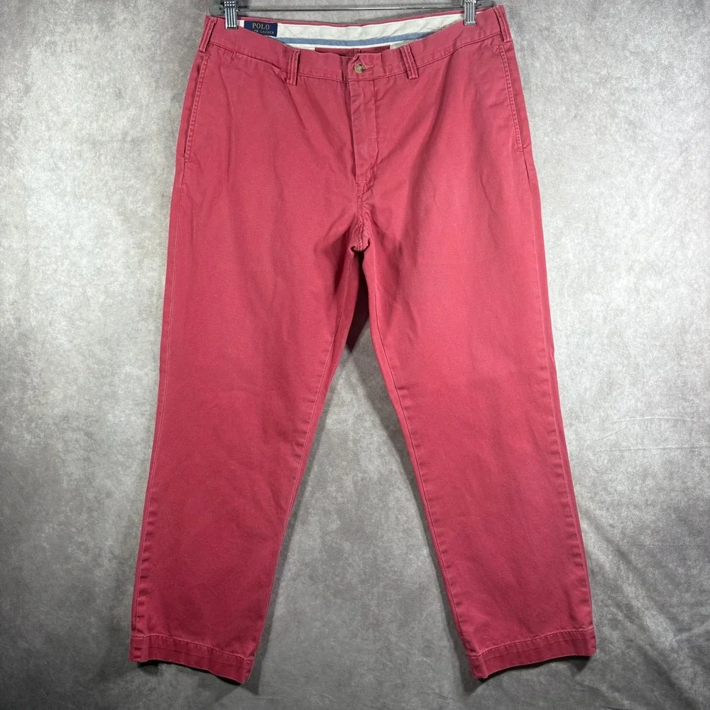 Polo Ralph Lauren Pants Mens 36x30‎ Pink Bedford Chino Classic Fit Cotton Twill